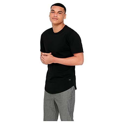 Image of Only & Sons Mens Onsmatt Longy Tee Noos T-Shirt, Black, 4XL UK