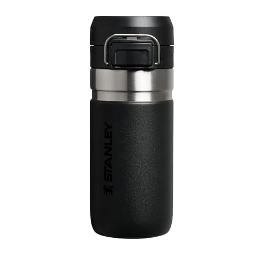 Image of STANLEY 1913 Quick Flip Stainless Steel Water Bottle 0.47L - Keeps Cold For 7 Hours - Leakproof - BPA-Free Thermal Flask - Dishwasher Safe - Cup Holder Compatible - Black 2.0