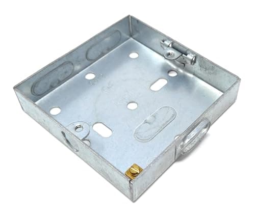 Image of 1 Gang 16mm Metal Pattress Box – Surface Mount with Earth Terminals for Electrical Faceplates (1)