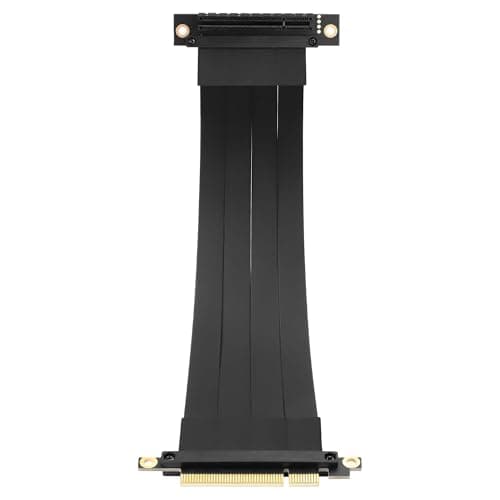 Image of GINTOOYUN PCIE-8X Extension Cable 180 Degree PCIE-8X Male Plug to 90 Degree PCIE-8X Female Plug Riser Cable PCI-Express 3.0 8X Extender Adapter for Graphics Card(11.02 Inch)(Style 2)