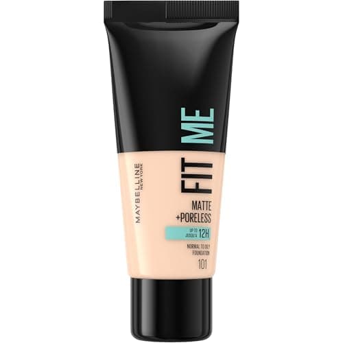 Image of Maybelline Fit Me Foundation, Lightweight Medium Coverage, Blendable With a Matte and Poreless Natural Finish, For Normal to Oily Skin, Shade: 101 True Ivory, 30ml