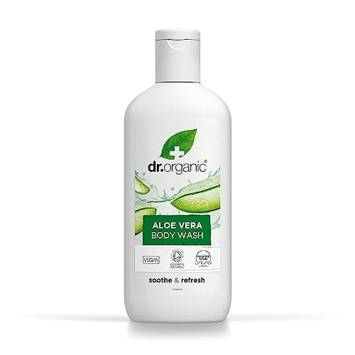 Image of Dr Organic Aloe Vera Body Wash, Shower Gel, Natural, Vegan, Cruelty-Free, Paraben & SLS-Free, Recyclable & Recycled Ocean Bound Plastic, Certified Organic, 250ml, Packaging may vary