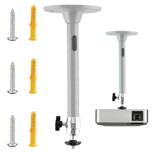 Image of Dongnesi Mini Projector Ceiling Mount, Ceiling Projector Mount, 360°Rotation 90°Tilt, Universal Projectors Bracket Stand for Mini Projectors with 1/4'' (6mm) Threaded Holes