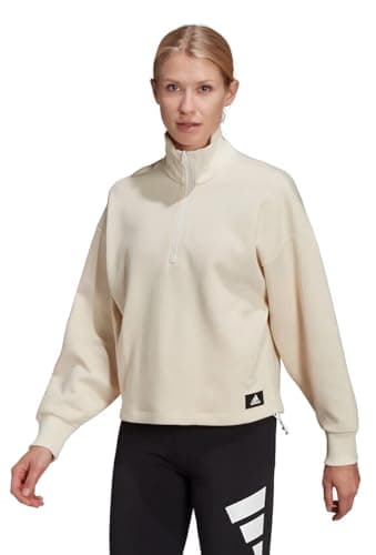 Image of adidas Women's Sportswear Future Icons Quarter Zip Sweatshirt, Non Dyed, Medium