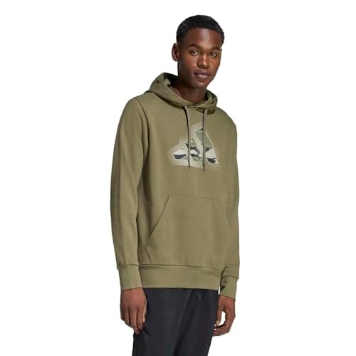 Image of adidas Men's CAMO MODERN LOGO GRAPHIC HOODIE, olive strata, 3XL