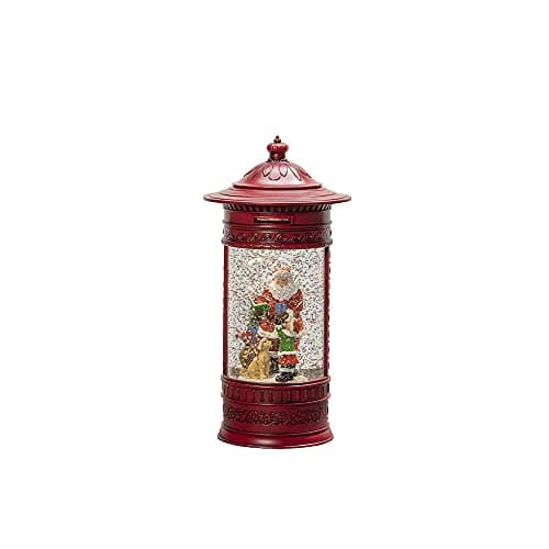 Image of Konstsmide Christmas Decorations LED Snow Globe Post Box Santa Claus/Indoor, 5 Hour Timer/Battery Operated: 3xAA 1.5V (excl.)/Water Filled Christmas Lantern 1 Warm White Diodes