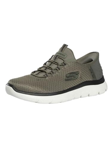 Image of Skechers Men's Slip-Ins Summits High Range Trainers, Olive/Black, 8 UK