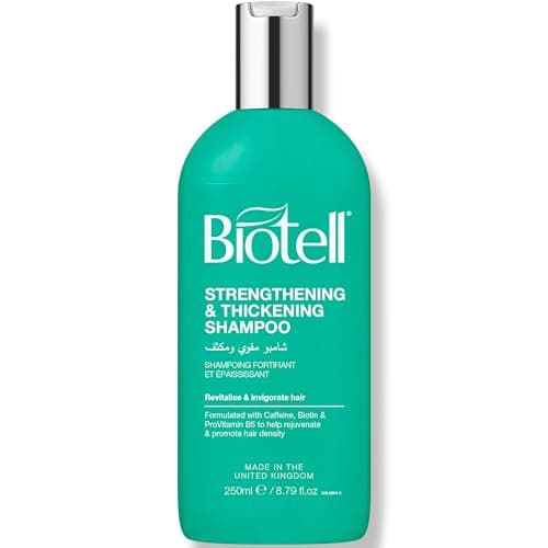 Image of Biotell Strengthening & Thickening Shampoo - Caffeine Biotin Shampoo for Thinning & Hair Fall - Pro-Vitamin B5 & Vitamin E for Fuller Thicker Looking Hair - Scalp Nourishing - Made in UK - 250ml