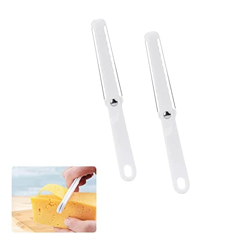 Image of Bansusu 2 Pack Cheese Slicers Kitchen Gadgets Cheese Wire Cutter with Soft Handle for Hard and Semi-Hard Cheese Butter Plastic Multifunctional Butter Curler Tool Cheese Slicers for Block Cheese