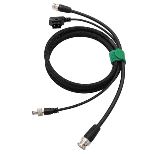 Image of HangTon D-TAP Locking DC Power Cable, 12G 4K SDI BNC for Blackmagic Studio Camera 4K 6K Pro Atomos Shogun Ninja V SmallHD 702 Monitor Hollyland Mars 400S Pro Wireless Video Transmission 80cm