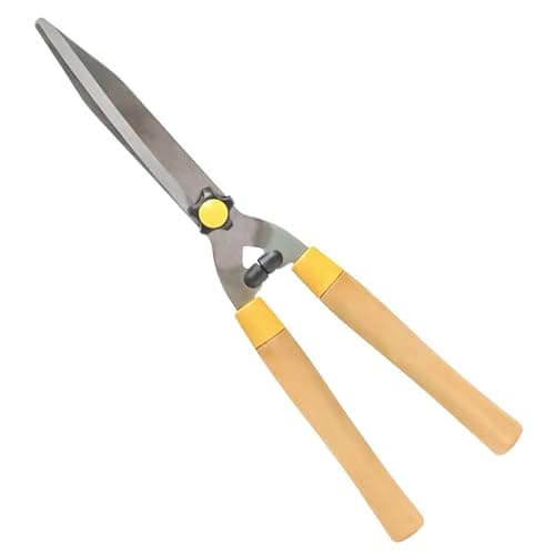 Image of 8" Wooden Handle Hedge Shears – Precision Cutting with Sharp Steel Blades, Adjustable Screw & Durable Wooden Handles for Effortless Trimming
