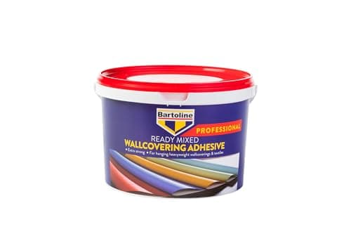Image of Bartoline Extra Strong Ready Mixed Wallcovering Adhesive 2.5kg, for Vinyl, Textiles, Hessians and Polystyrene Tiles, Easy to Apply, High Tack, Smooth Finish