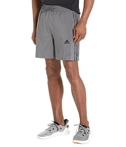 Image of Adidas Men's Aeroready Essentials Chelsea 3-Stripes Shorts, Grey/Black, Large