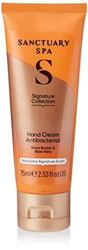 Image of Sanctuary Spa Antibacterial Hand Cream, No Mineral Oil, Cruelty Free and Vegan Shea Butter Hand Cream for Very Dry Hands, 75 ml