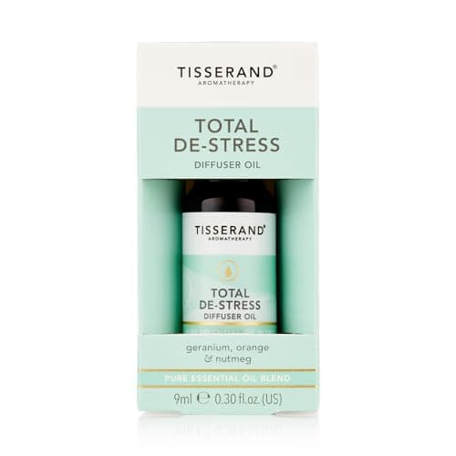 Image of Tisserand - Total De-Stress - Aromatherapy Diffuser Oil - with Geranium, Nutmeg and Orange - 100% Natural Pure Essential Oils - 9ml