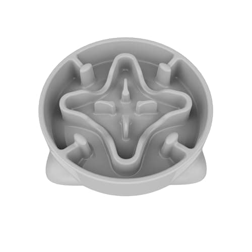 Image of Slow Feeder Dog Bowl Medium, 22cm Dog Food Bowl Dog Anti-Choking Bloat Stop Puzzle Healthy Eating Bowl(Medium, Grey)