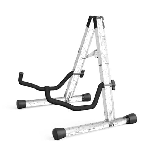 Image of MUSO Acrylic Guitar Stand, Pro Instrument Holder, A-Frame Folding, Portable, For Guitars, Bass, Ukulele, Banjo, Cello, Viola,Violin, Mandolin, Solid and Durable Guitarist Mate (Crystal Bubble)