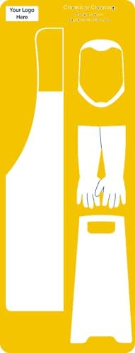 Image of Chemical Cleaning Station Shadow Board (Yellow- with products)