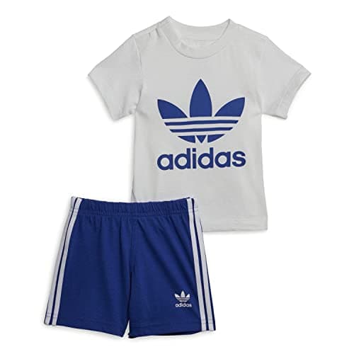 Image of adidas Originals Trefoil Boys' Shorts T-Shirt Set, Semi-clear blue, 9 Months