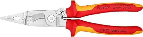 Image of KNIPEX Pliers for Electrical Installation Self-Service Card Chrome-Plated Insulated with Multi-Component Grips, VDE-Tested 200 mm, 13 96 200 SB