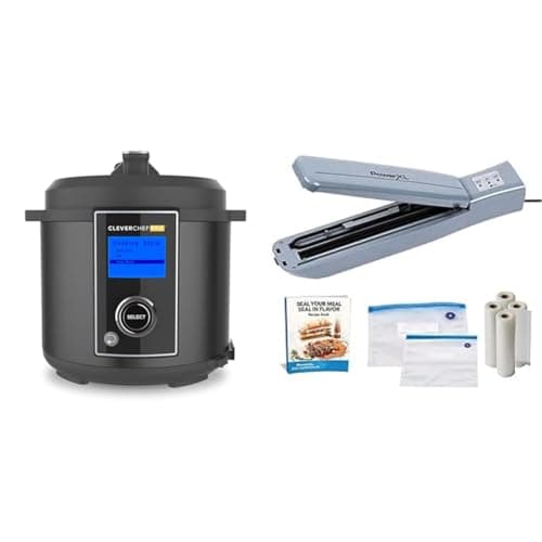 Image of CleverChef Pro- 6-in-1 Digital Pressure Cooker 5.7L - Multicooker, Slow Cooker, Soup Maker, Rice Cooker, Sous Vide - Free Drew&Cole Recipe App - Energy Efficient Cooking - Non-Stick Coating - Black
