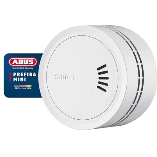 Image of ABUS Prefira Mini smoke detector - Q-label certified mini smoke detector with 10-year battery, false alarm reduction, 2-LED smoke detection, adaptive LED brightness, magnetic holder and adhesive pad