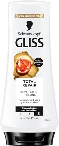 Image of Gliss Total Repair Conditioner (200 ml), Conditioner with Keratin Repairs Dry, Damaged Hair, Conditioner for up to 90% Less Hair Breakage