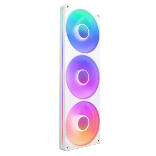 Image of NZXT F360 RGB Core - 360mm Single-Frame Fan Unit with 3 x 120mm RGB Fans - Speed & Lighting Control - High Static Pressure & Airflow - Fluid Dynamic Bearings - 8 aRGB LEDs Per Fan - White