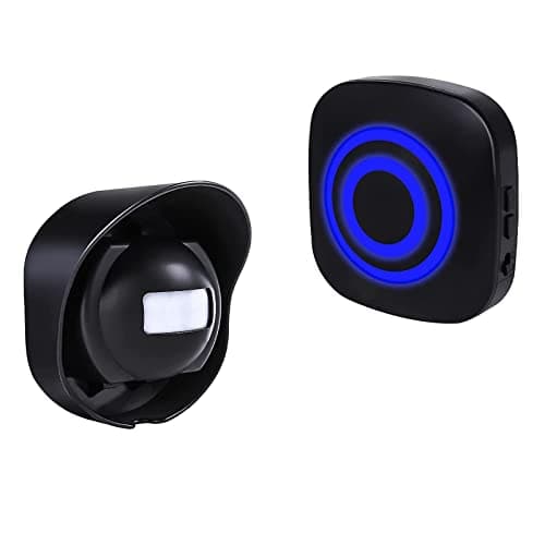 Image of HommyFine Motion Sensor Alarm Detector, Wireless Visitor Door Entry Chime Alart with PIR Motion Sensor Detector and Plug-in Receiver for Business Home Office or Shop
