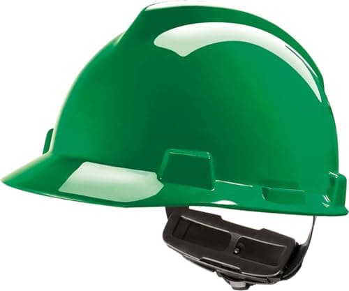Image of MSA V-Gard Construction Helmet, Unventilated Safety Helmet for Construction Site and Electricians, Lightweight Helmet in accordance with DIN EN 397 for Work, Green