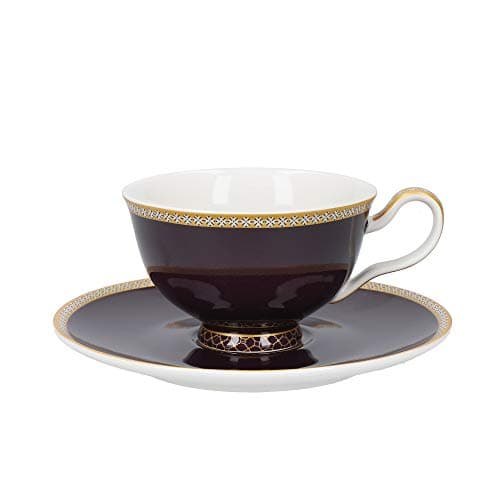 Image of Maxwell & Williams Teas & C’s Kasbah Tea Cup and Saucer Set in Gift Box, Porcelain, Violet, 2 ml