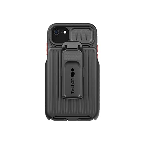 Image of tech21 Evo Max for iPhone SE 2022 – Ultra-Protective and Rugged Phone Case with Holster and 20ft Multi-Drop Protection Black