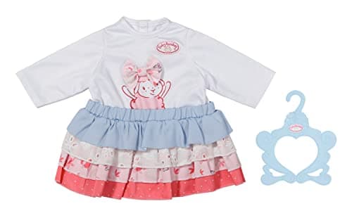 Image of Baby Annabell Outfit Skirt - to Fit 43cm Baby Annabell Dolls - Set Includes Pretty Top with Tiered Skirt and Clothes Hanger - Suitable for Children Aged 3+ Years, Multicolor