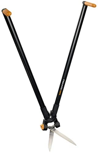 Image of Fiskars PowerLever Grass And Hedge Shear GS53, Multifunctional hedge and lawn scissors, range up to 2.5 m, black / orange, 1001565