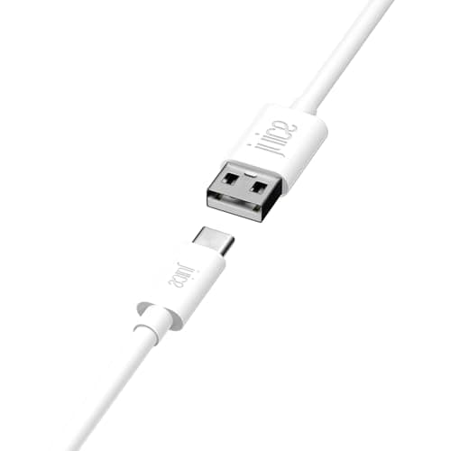 Image of Juice USB Type C 2m Charger and Sync Cable for Samsung Galaxy S20, S10, S9, S8, S20 Plus, Huawei P30, P20,Sony, Apple Ipad 2020, Pro 2020, Air 2020 - White