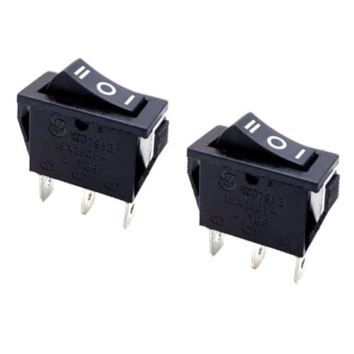 Image of JZK 2x ON OFF ON Rocker Switch 15A 250V AC, 3-pin 3 Terminals SPDT 3PIN 3 Position Rocker Switch rectangle ON-OFF-ON power button switch KCD 3 pin