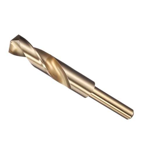 Image of METALLIXITY Drill Bit (19mm), 1/2" Reduced Shank Round M2 High Speed Steel Bits 135-Degree Point Angle for Drilling Metal and Steel DIY Projects Gold
