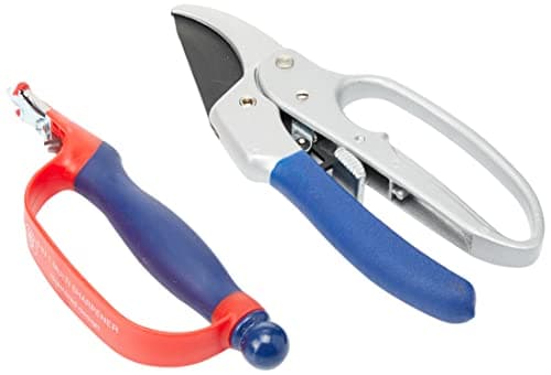 Image of Spear & Jackson CUTTINGSET1 Ratchet Anvil Secateurs and Blade Sharpener Set