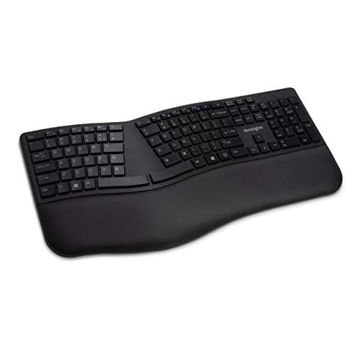 Image of Kensington Pro Fit Ergo Wireless Keyboard, German QWERTY Layout, Dual 2.4GHz and Bluetooth 4.2 Technology, Compatible with Chrome OS, macOS and Windows, K75401DE - Black