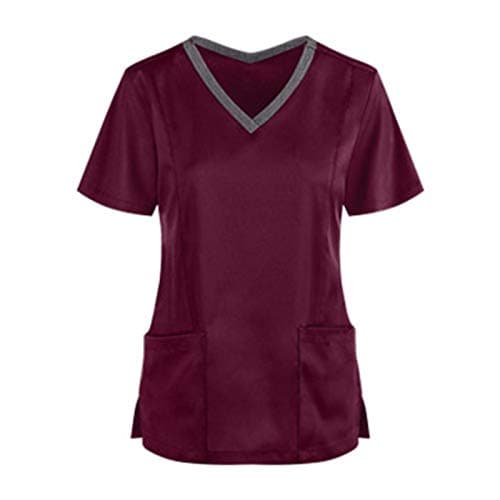 Image of Beauty Tunics for Women UK Costumes Utility Shirt Beauty Salon Solid Color Dog Grooming Work Wear Tops Black Scrubs for Women Petite Tunic Tops for Women UK Uniform
