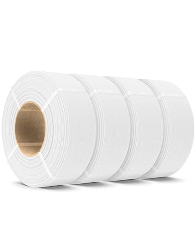Image of SUNLU PETG Filament Refill 1.75mm 4KG, High Speed 3D Printer Filament Refill, No-Spool Matte White PETG Refill for Reusable Spools Compatible with Bambu Labs Filament, 4 Rolls 1KG/Roll