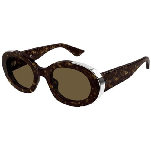Image of Alexander McQueen Women's Am0445s Sunglasses, Havana-Havana-Brown, 51
