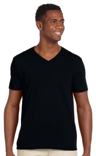 Image of Gildan Men's Soft Style V-Neck T-Shirt, Black, X-Large