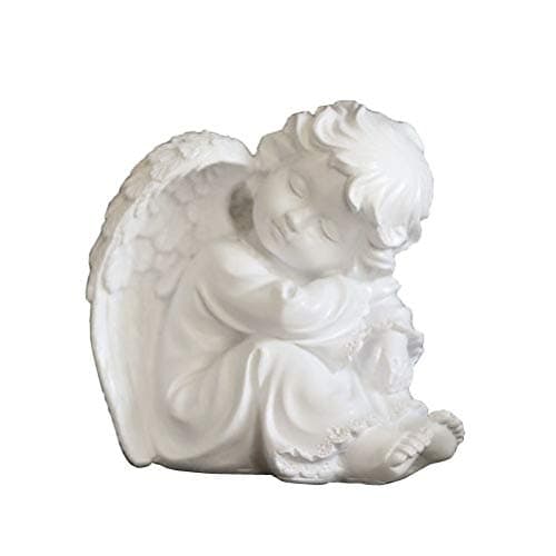Image of Resin Adorable Cherubs Angels Statues Figurine Guardian Sleeping Angel GARDEN Wings Angel Sculpture Cute Little Angel Collection Angel Memorial Statue (B)
