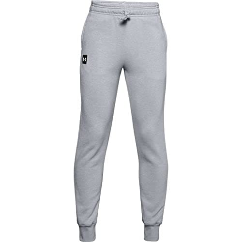 Image of Under Armour Boy's Rival Fleece JOGGERS, Mod Gray Light Heather Onyx White (011), XL UK