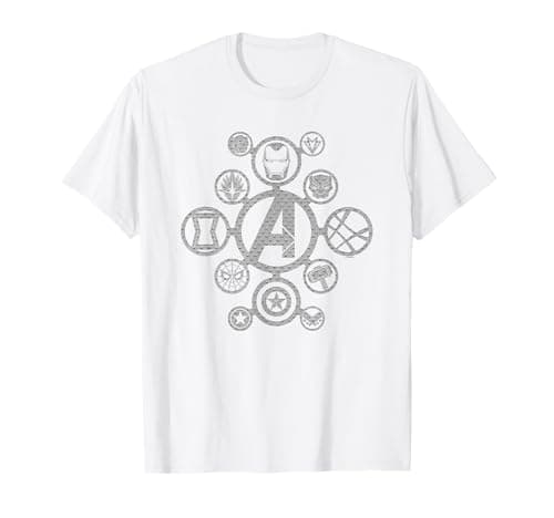 Image of Avengers Infinity War Distressed Metal Icons T-Shirt