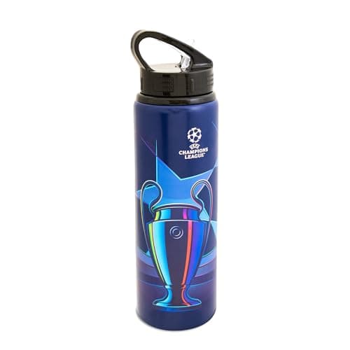 Image of Hy-Pro Officially Licensed UCL Aluminium Bottle - 750ml, UCL, Integrated Folding Straw, Leakproof, Lightweight, Great Football Gift Idea