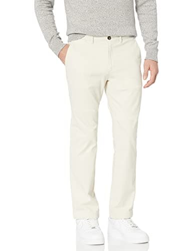 Image of Amazon Essentials Men's Straight-Fit Casual Stretch Chino Trousers, Stone, 32W / 32L