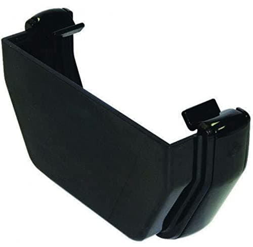 Image of FLOPLAST 114mm Square Gutter External Stop End - Black - Pack of 2