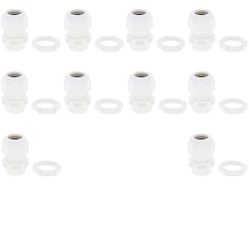Image of Wiska Sprint® GLP20 Cable Gland with locknut IP68 White (10 Pack) – 10100611